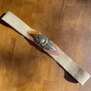 Vintage Omega Arrowhead Belt Arrow Metal Buckle Interlock Bronze Western Boho